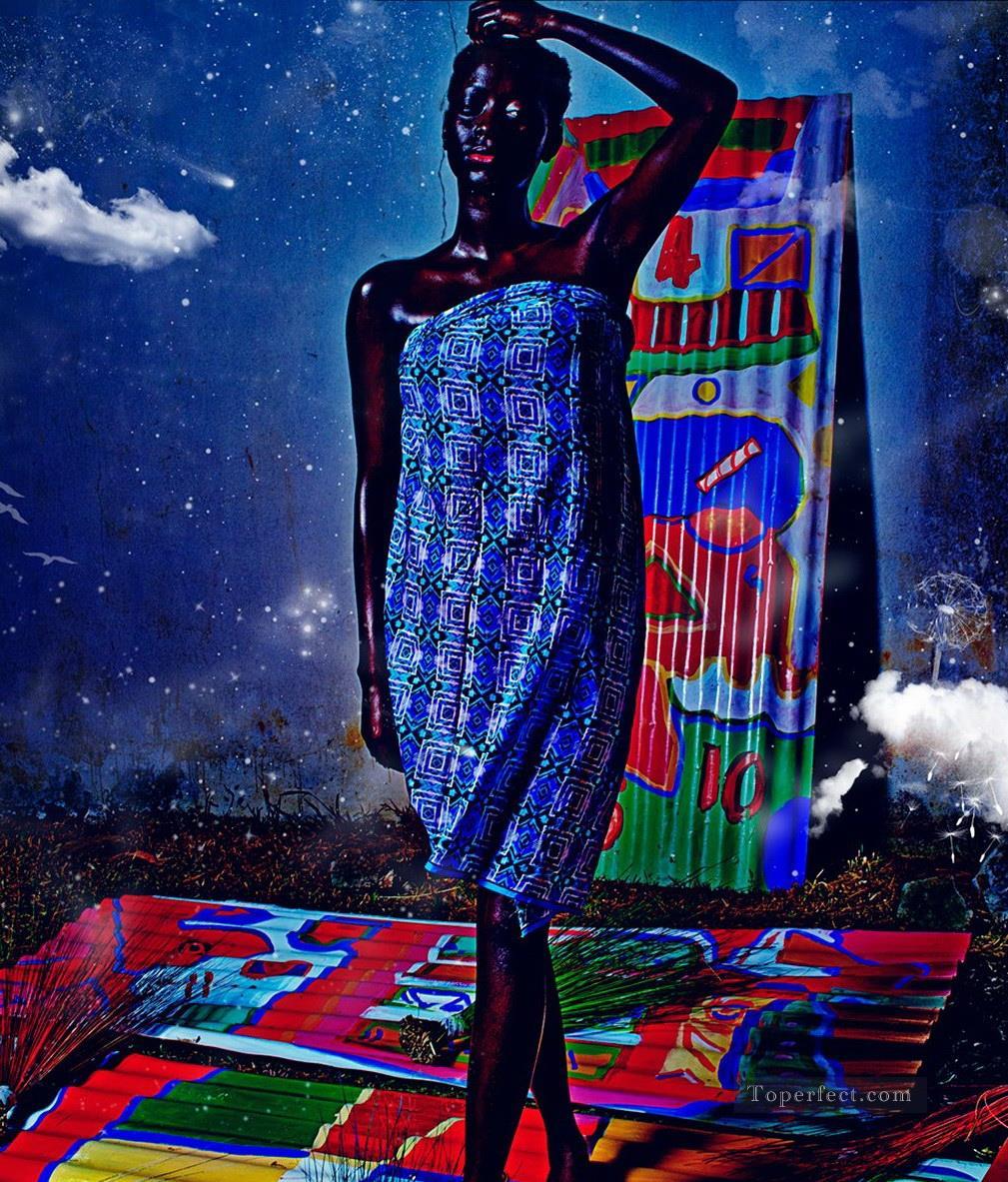 femme noire Art texturé Afriqueine Peintures à l'huile